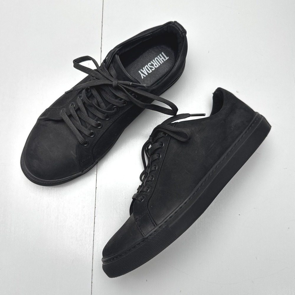 Thursday Boot Co Premier Low Top Sneakers Matte Black Leather Womens 8.5